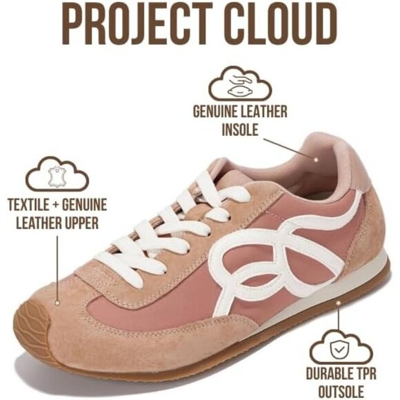 Women's Light Nude Memory Foam Shoes Lightweight Nonslip Walking Sneakers - Picture 2 of 5